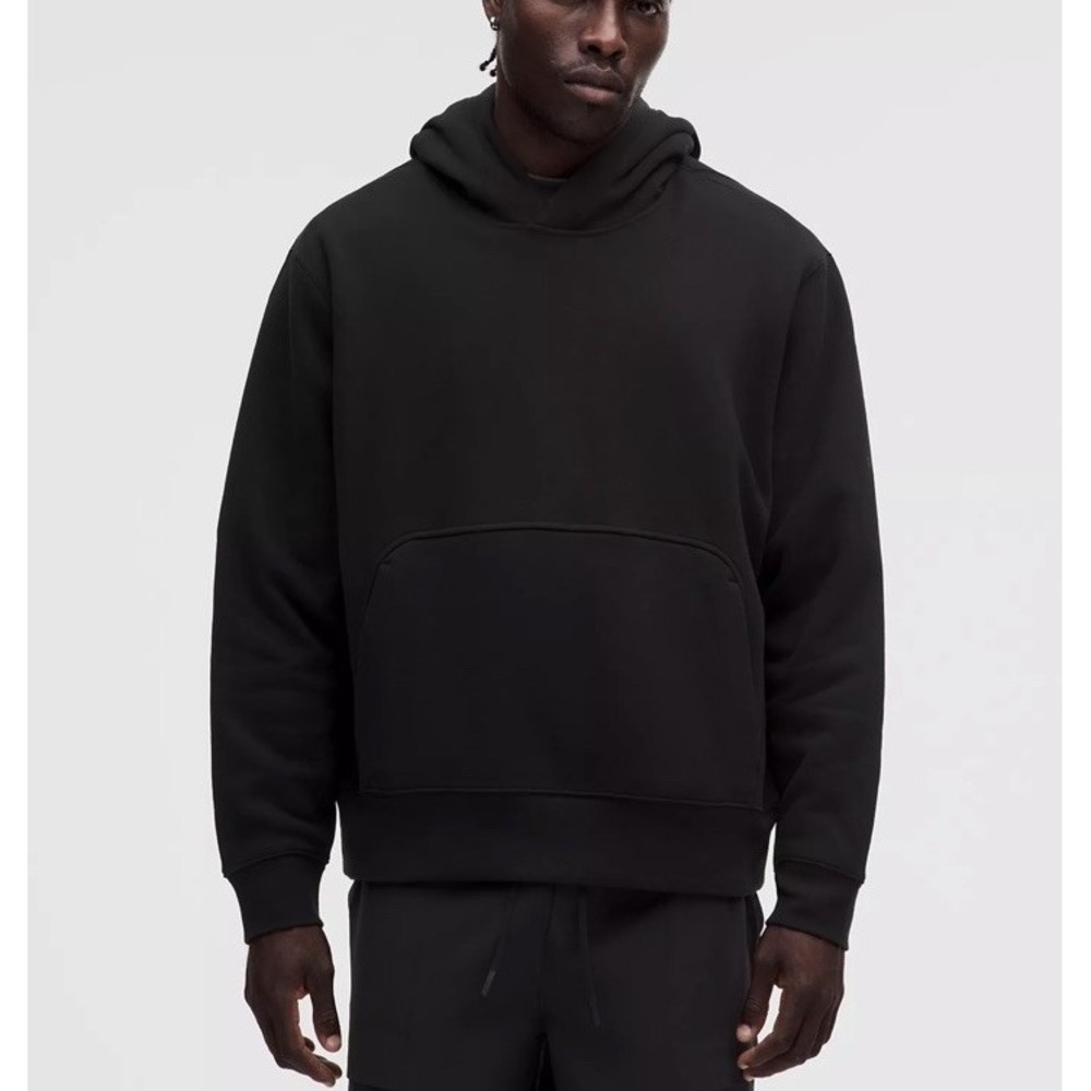 Lululemon Men's Black Steady State SuperLoft Pullover Hoodie Size L